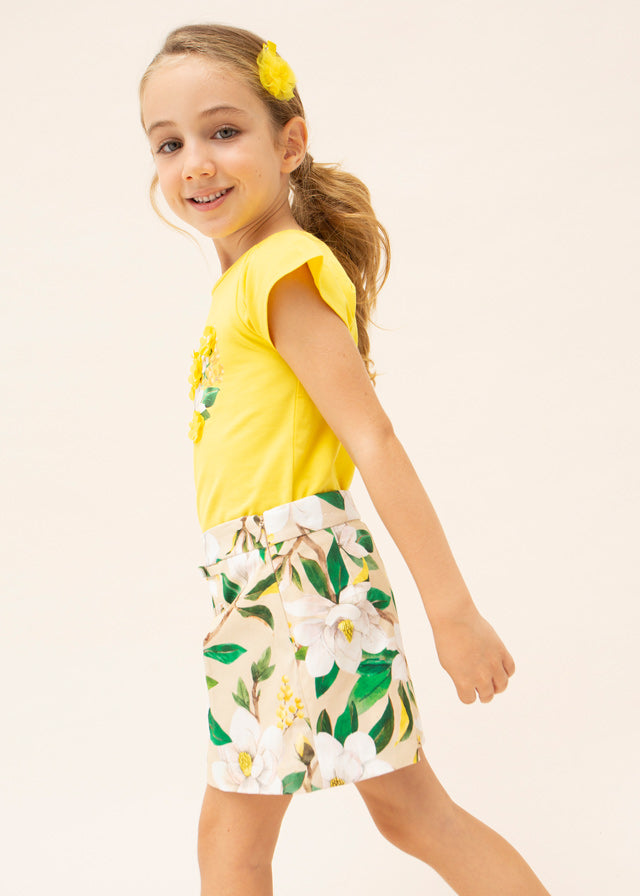Mayoral Girl SS23 Lemon Floral Short Set 3071/3906