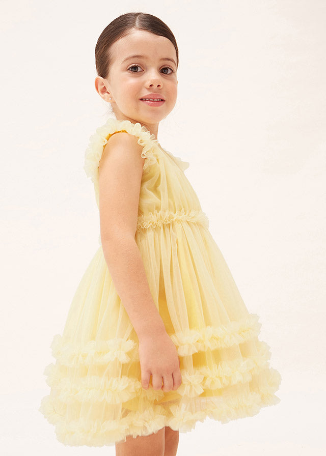 Mayoral Girl SS23 Lemon Tulle Dress 3918