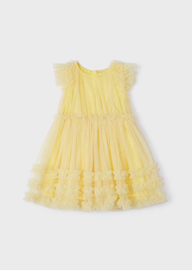 Mayoral Girl SS23 Lemon Tulle Dress 3918
