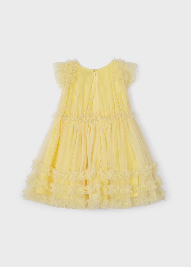 Mayoral Girl SS23 Lemon Tulle Dress 3918