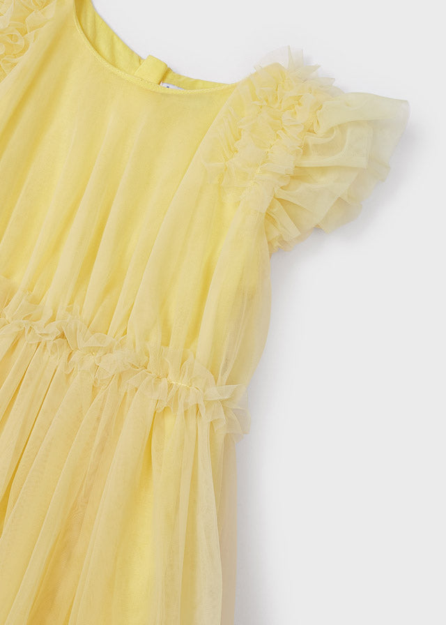 Mayoral Girl SS23 Lemon Tulle Dress 3918