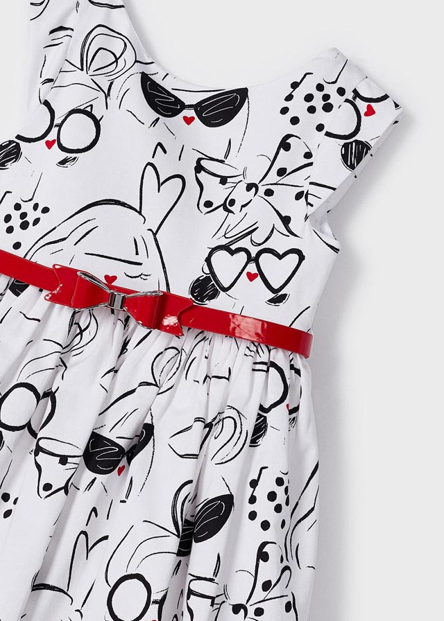 Mayoral Girl SS23 Dress with Red Belt 3921