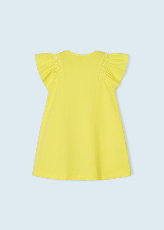 Mayoral Girl SS23 Lemon Embroidered Floral Dress 3948