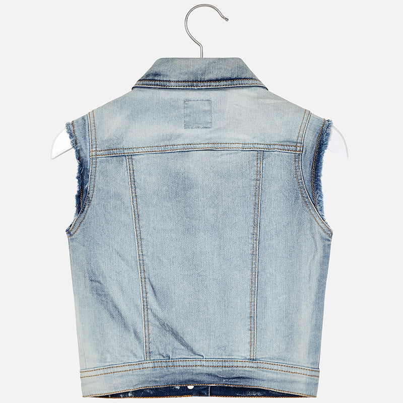 Mayoral Girl Embellished Denim Vest 6304