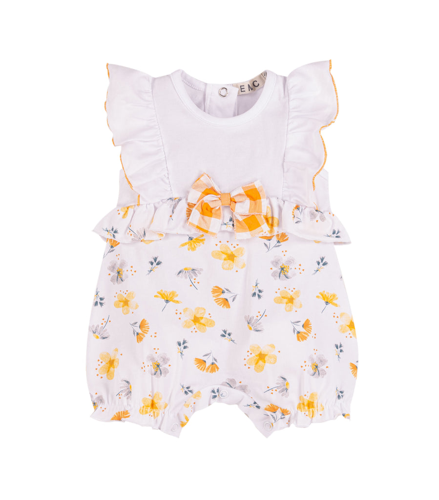 EMC SS23 Baby Girls Yellow Floral Romper 7521
