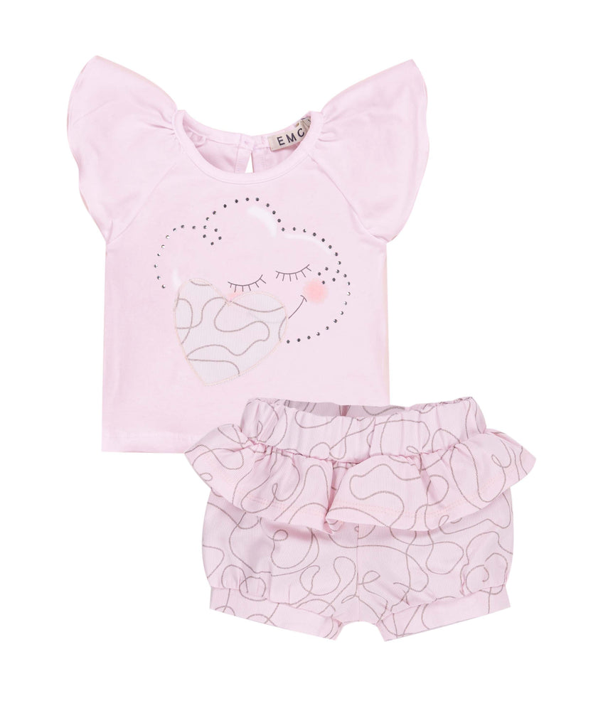 EMC SS23 Baby Girls Pink Short Set 3186