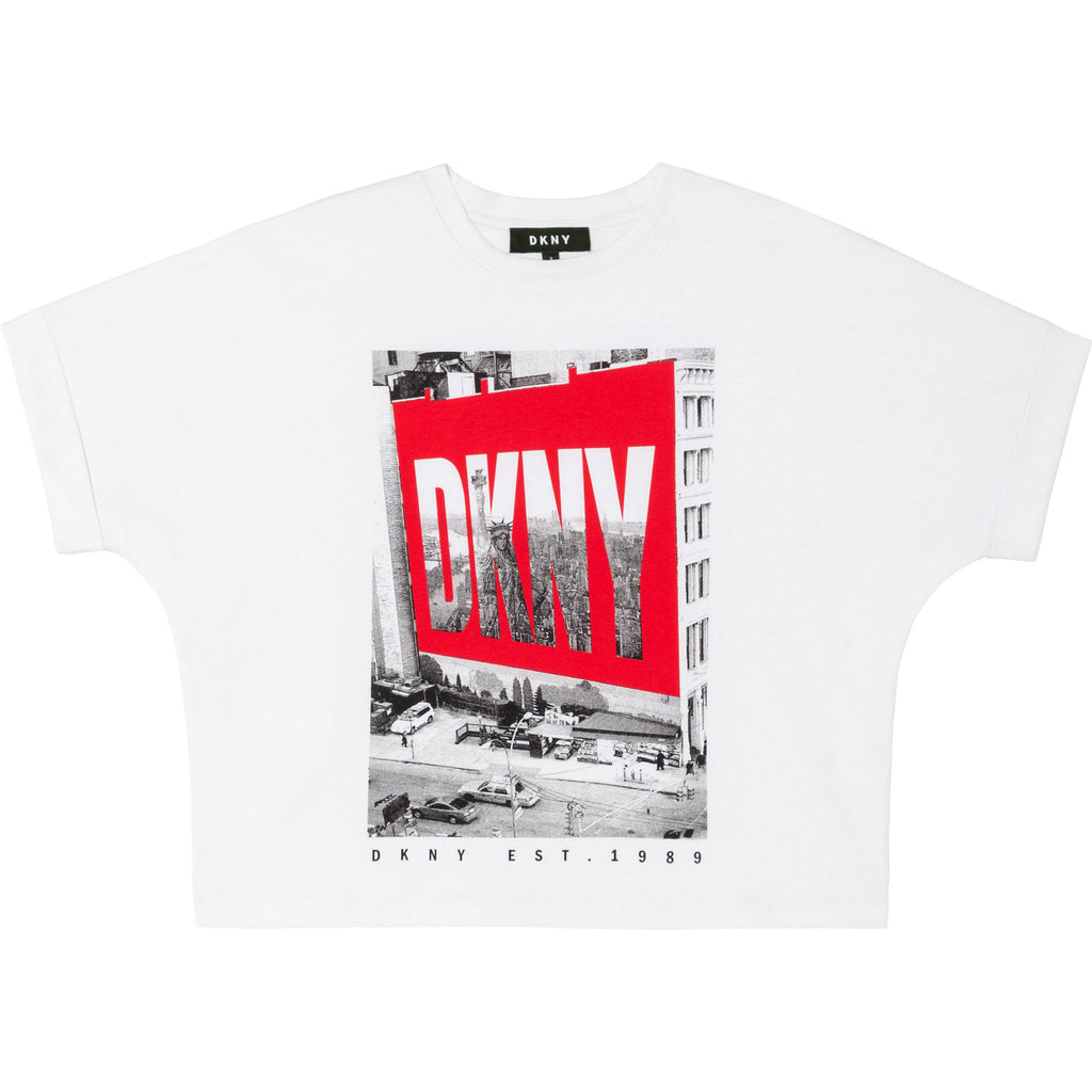 DKNY White & Red Cotton T-shirt 35R60