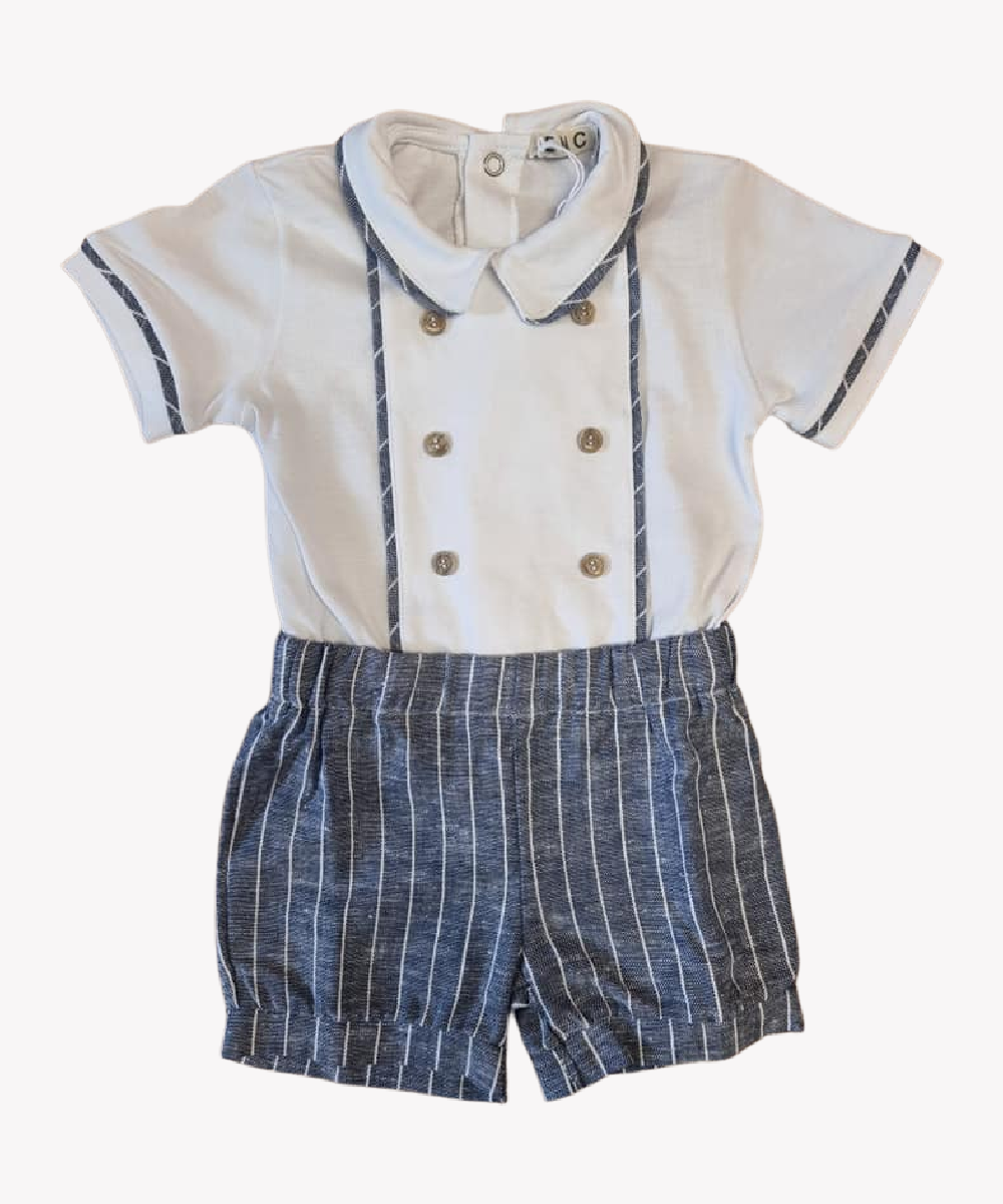 EMC Boys Striped All in one Romper 7445