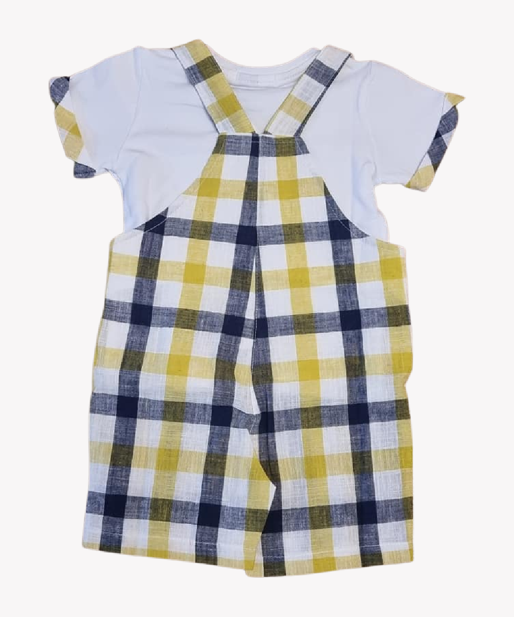 EMC Boys Checked Linen Dungaree & Top Set 2641