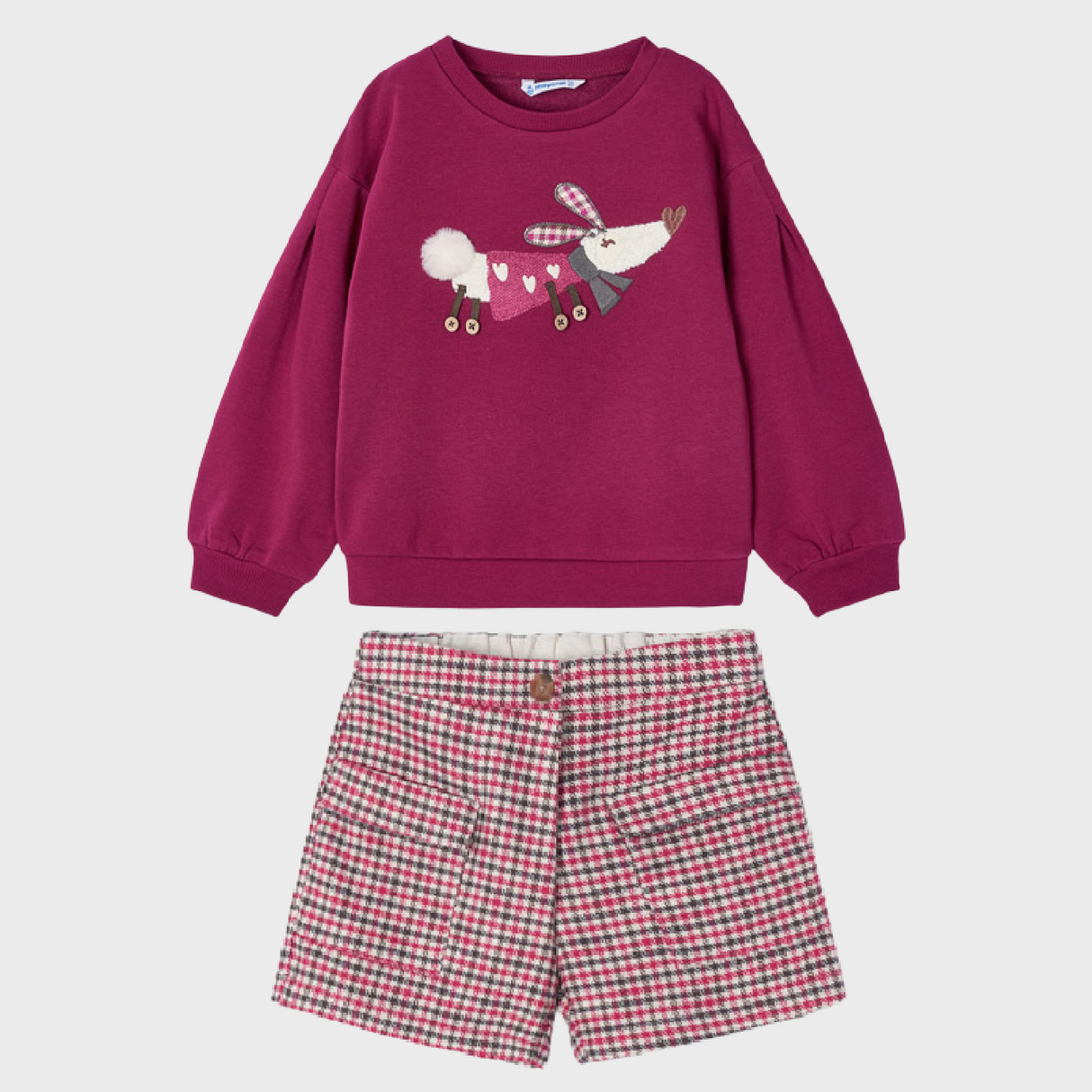 Mayoral Girl AW22 Sweater & Plaid Skort Set 4479/4951