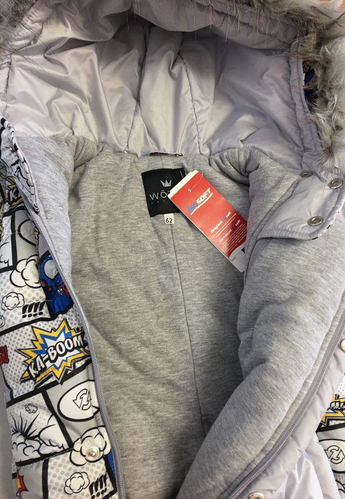 Wojcik Pop Art Pramsuit with Artificial Fur Trim Hood