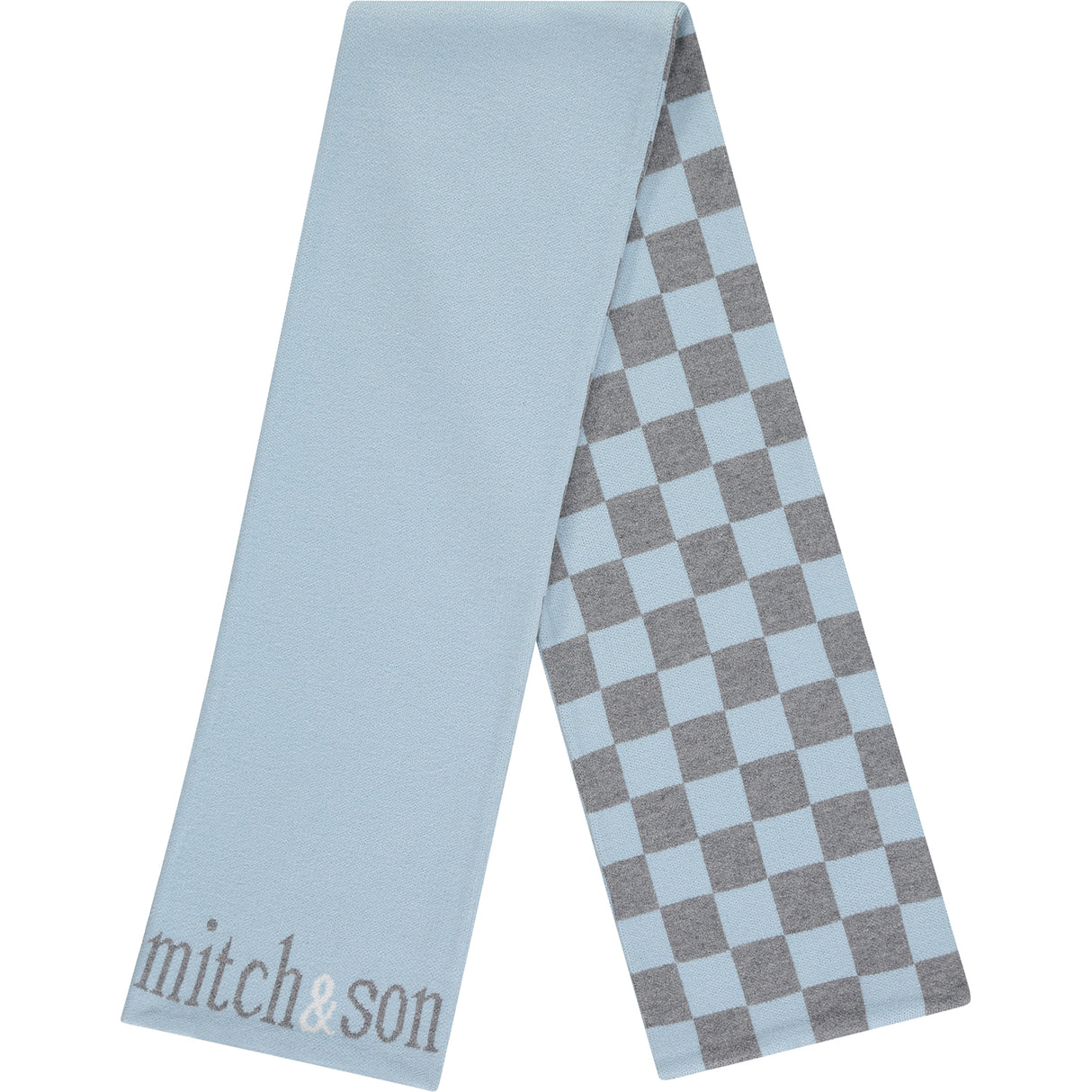 Mitch & Son AW22 Elvis Blue & Grey Knitted Scarf 2419