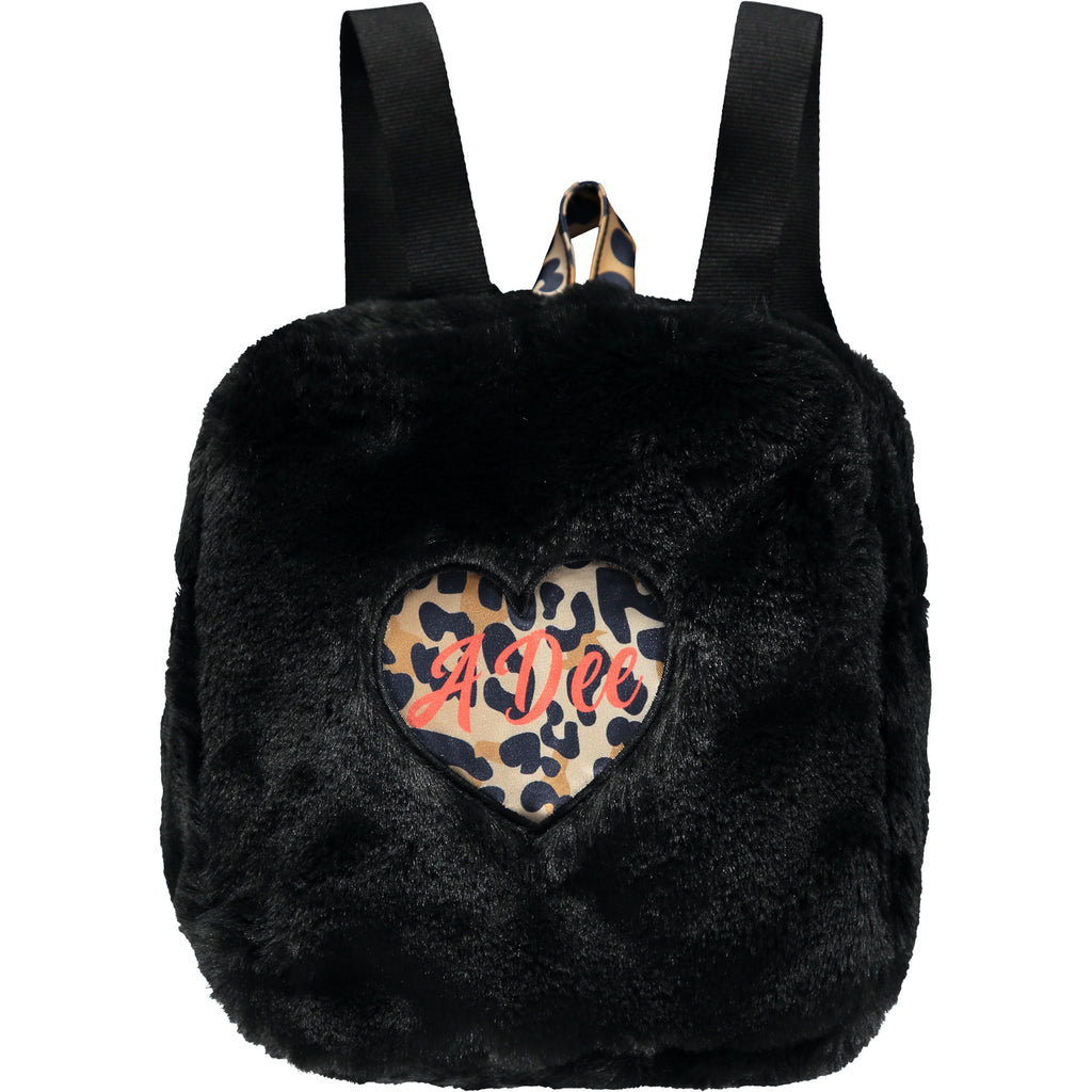 A Dee AW21 Tara Black Faux Fur Backpack 4924
