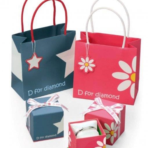 D for Diamond Sterling Silver Boys Football Bangle