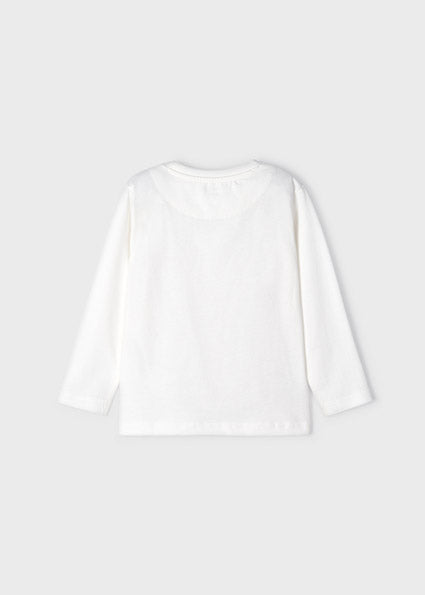 Mayoral Boy AW22 Cream Long Sleeved Bear Top 4006