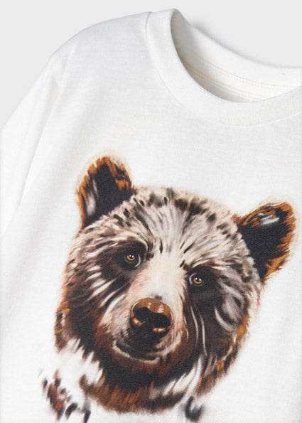Mayoral Boy AW22 Cream Long Sleeved Bear Top 4006