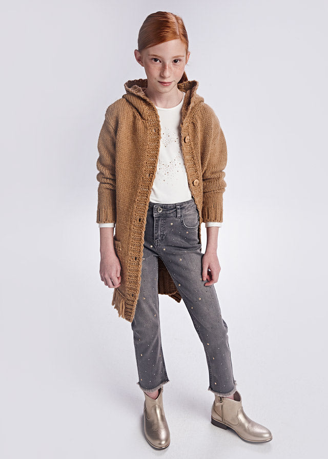 Mayoral Girl High cut Grey jeans slim fit 7557