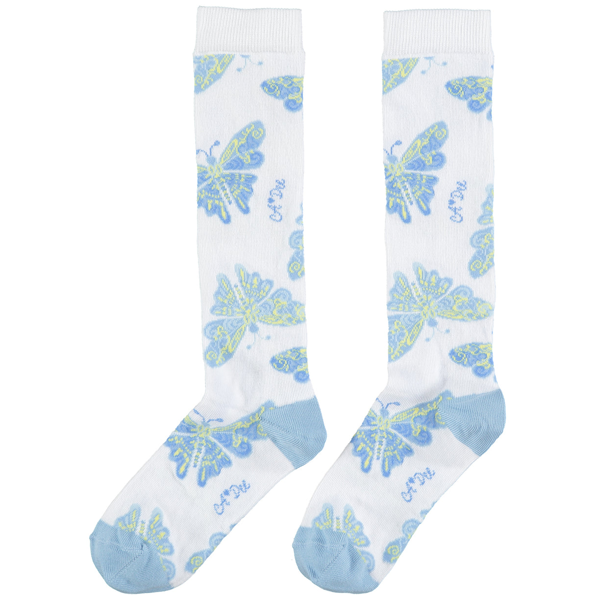 A Dee SS22 Jane Blue Butterfly Knee Socks 3914