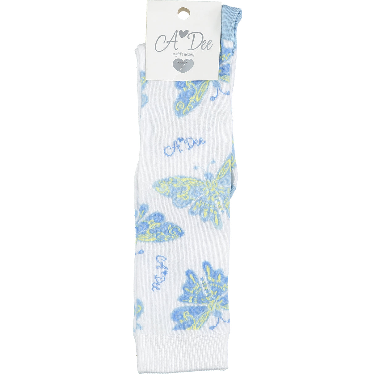 A Dee SS22 Jane Blue Butterfly Knee Socks 3914