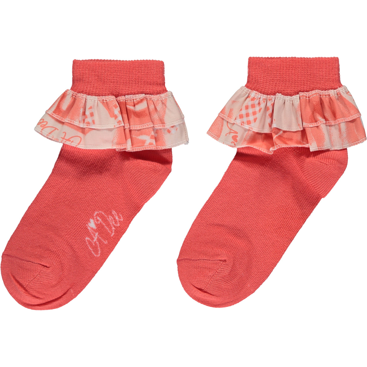 A Dee Yumi Coral Frill Ankle Socks 4924