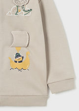 Mayoral Baby Boy AW23 Stone Zipper Hoodie 2443