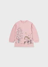 Mayoral Baby Girl AW23 Pink Fleece Lined Dress 2992