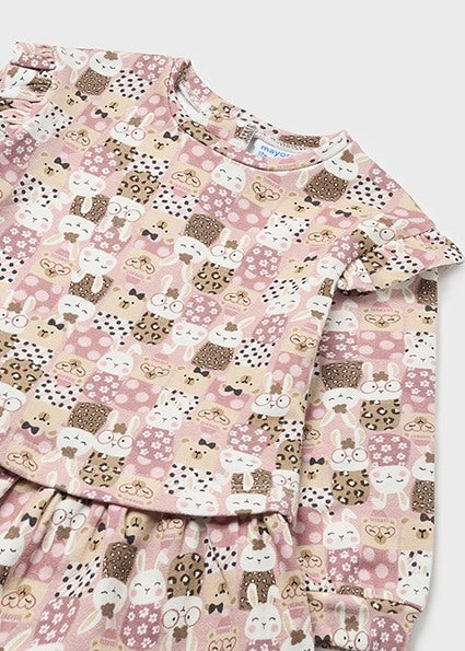 Mayoral Baby Girl Pink Fleece Dress 2994
