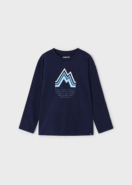 Mayoral Boy AW23 Long Sleeved Navy Top 4016