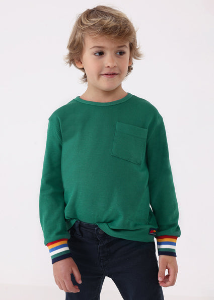 Mayoral Boy AW23 Forest Green Long Sleeved Top 4031