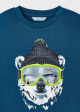 Mayoral Boy AW23 Atlantic Blue Bear Top 4036