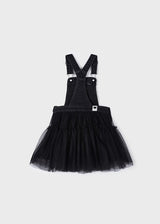 Mayoral Girl Black Tulle Dungaree Dress and Turtleneck Top 145/4909