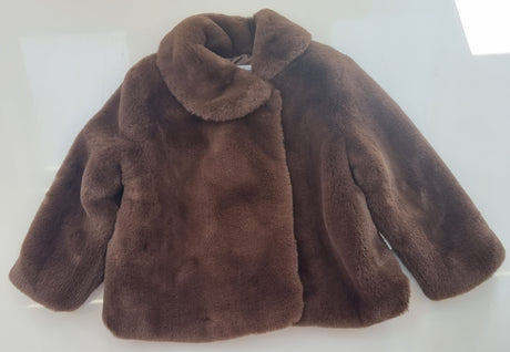 Mayoral Sample Age 4yr Brown Faux Fur Coat L19