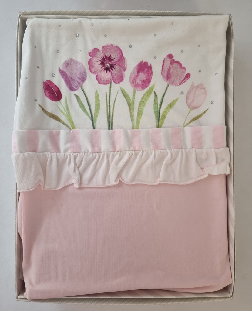 EMC SS22 Baby Girls Pink Floral Light weight Cotton Blanket 1191