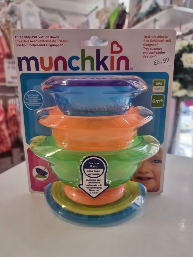 Munchkin Three Stat-Put Suction Bowls