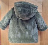 Mayoral Age 4yr reversible khaki faux fur coat