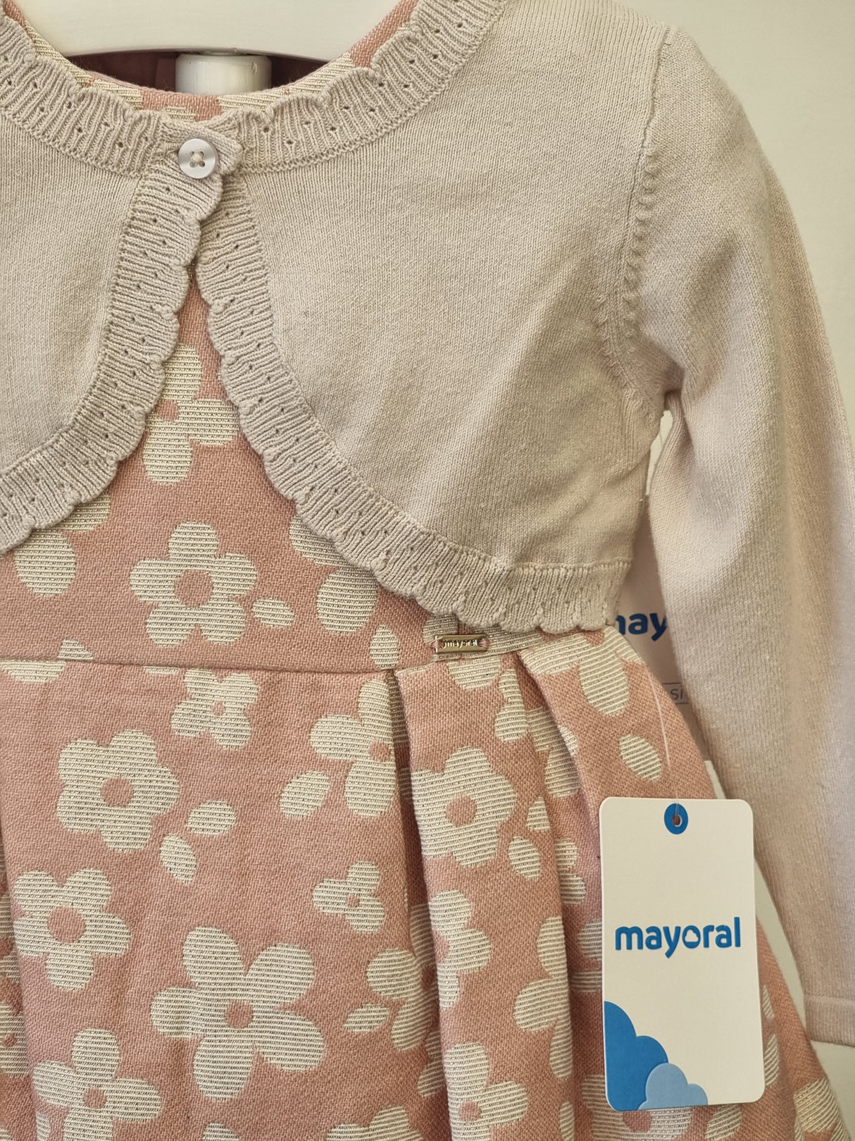 Mayoral Age 2yr Dusky pink dress & cardigan.