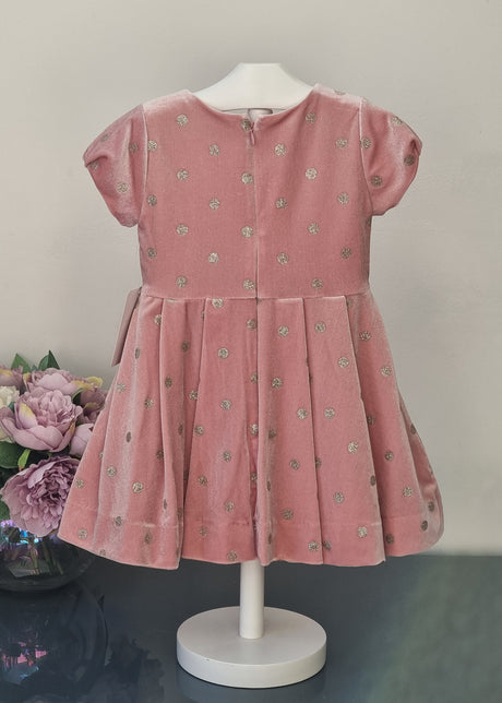 Mayoral Age 2yr pink & gold velour dress