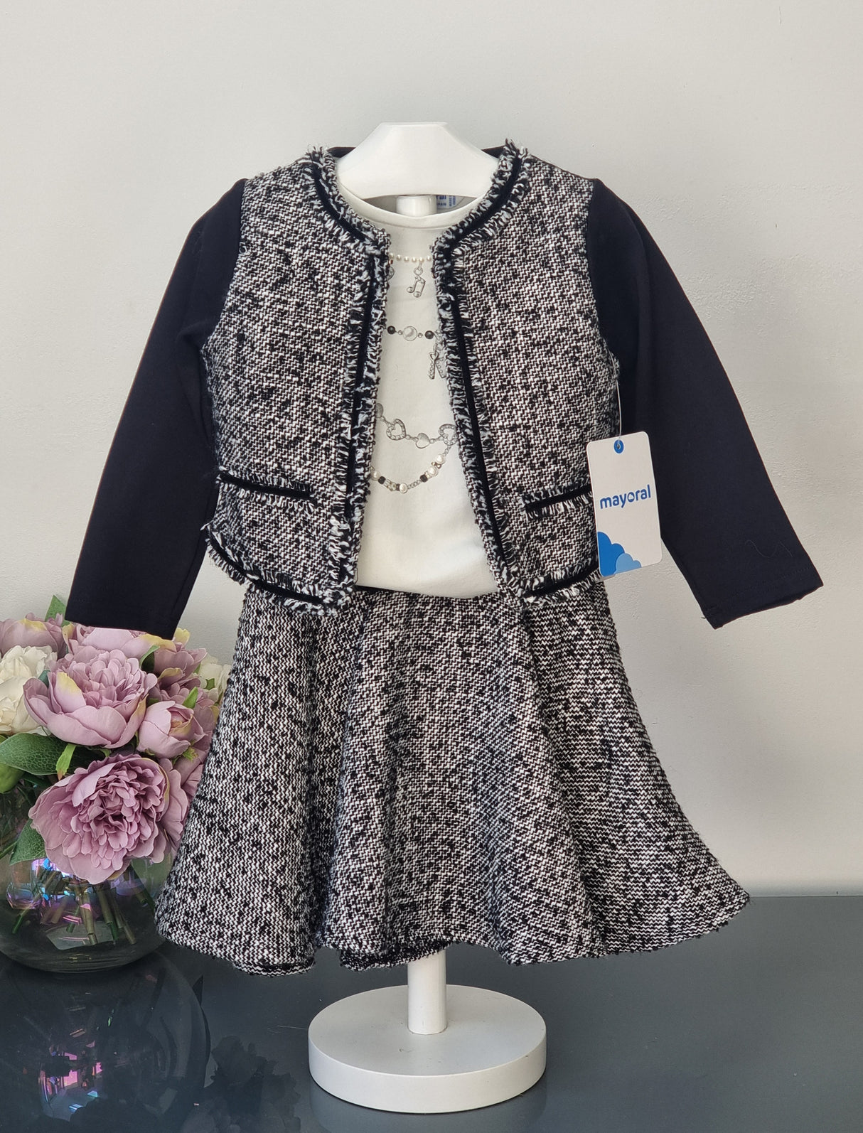 Mayoral Age 2yr 3pc tweed skirt set