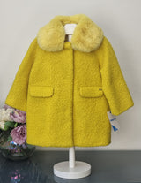 Mayoral Age 2yr Mustard/lime green mix Teddy Coat