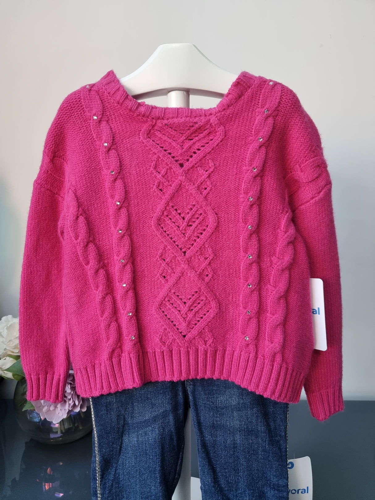 Mayoral Age 2yr Fuchsia junper & jeans set