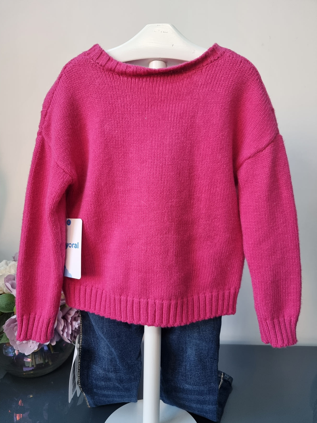 Mayoral Age 2yr Fuchsia junper & jeans set