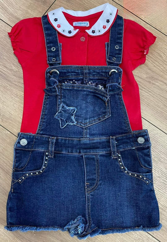 Mayoral Age 2yr Sample Denim Dungaree Set L31