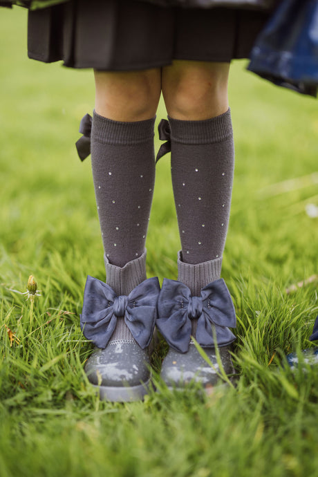 A Dee Mary Jane Dark Grey Sock Wellie Boots 6101