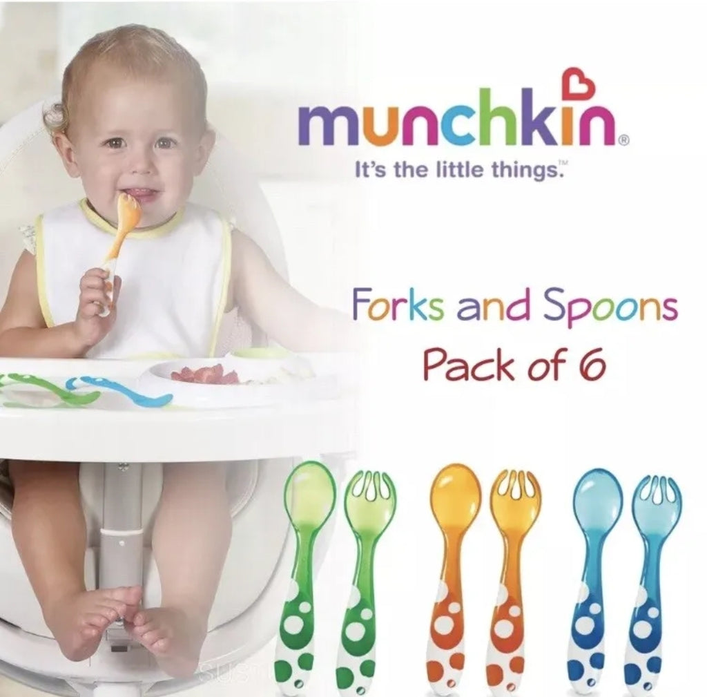 Munchkin 6 Multi Coloured Forks & Spoons