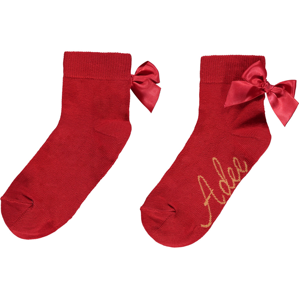 A Dee AW23 Cali Red Bow Ankle Socks 3924