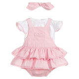 Mayoral Baby Girl Pink Dungaree dress, Tee & Headband 1810