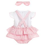 Mayoral Baby Girl Pink Dungaree dress, Tee & Headband 1810