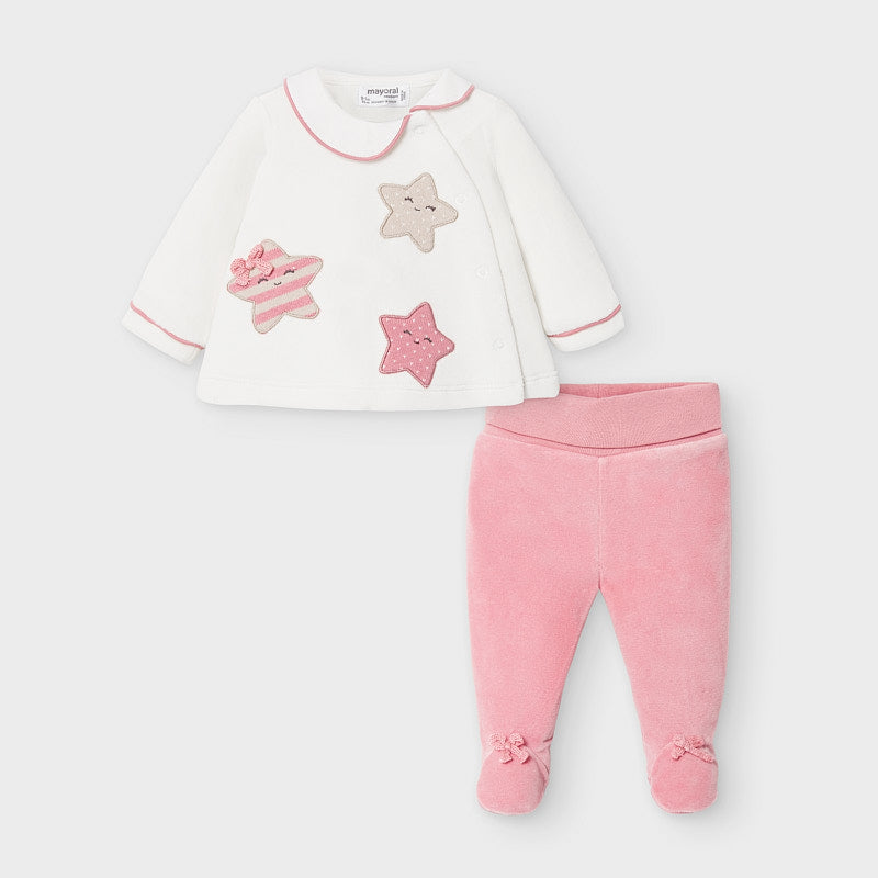 Mayoral Baby Girl AW20 Pink Two Piece Star Set 2550