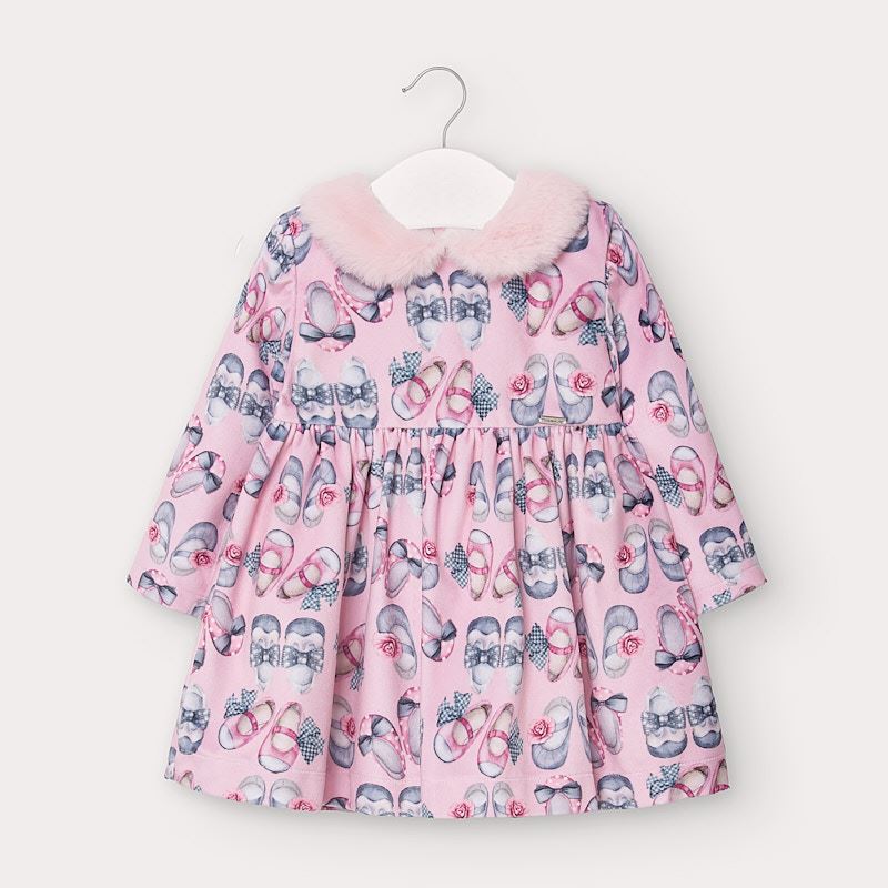 Mayoral Baby Girl AW20 Pink Shoes print Dress 2951