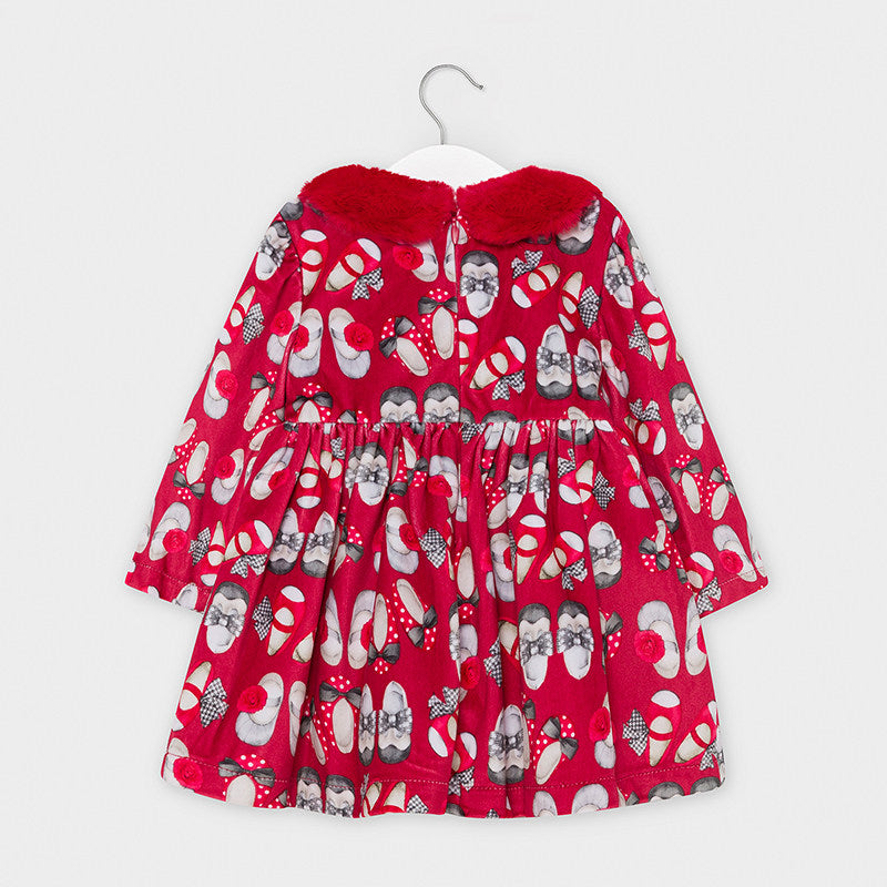 Mayoral Baby Girl AW20 Red Shoes print Dress 2951